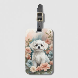 Schattigee babydieren   Schattigee witte maltese p Bagagelabel