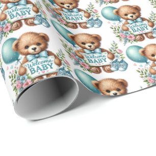 Schattigee babyjongens welkom baby cadeaupapier