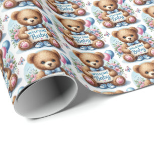 Schattigee babyjongens welkom baby cadeaupapier