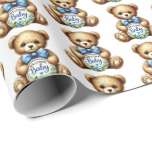 Schattigee babyjongens welkom baby cadeaupapier