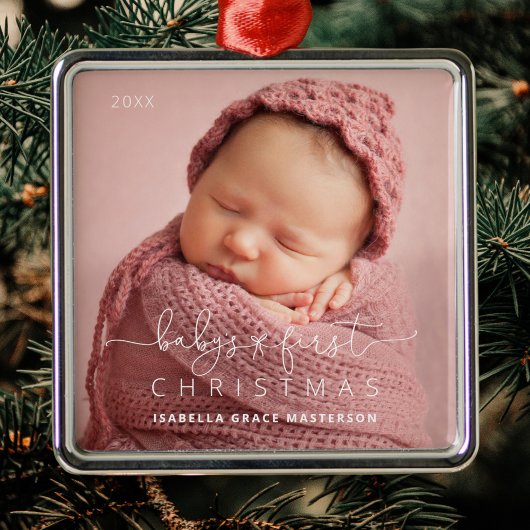 Schattigee baby's eerste kerstdag metalen ornament