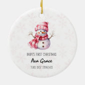 Schattigee Baby's Eerste Kerstwinter Sneeuwman Keramisch Ornament (Achterkant)