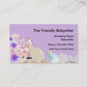 Schattigee babysitter visitekaartjes