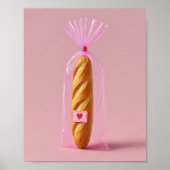 Schattigee Baguette Art Print, Gezellige trendy br Poster (Voorkant)