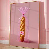 Schattigee Baguette Art Print, Gezellige trendy br Poster