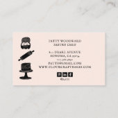 Schattigee Baker Pastry Chef Baking Utensils Roze  Visitekaartje (Achterkant)