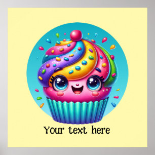 Schattigee bakkerijcupcake aanpassen poster