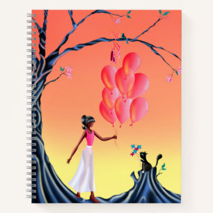 Schattigee Ballerina & Cat zonsondergang Notitieboek
