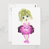 Schattigee Ballerina in roze tutu Briefkaart (Voorkant / Achterkant)