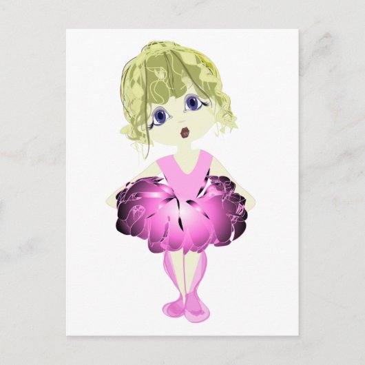 Schattigee Ballerina in roze tutu Briefkaart (Voorkant)