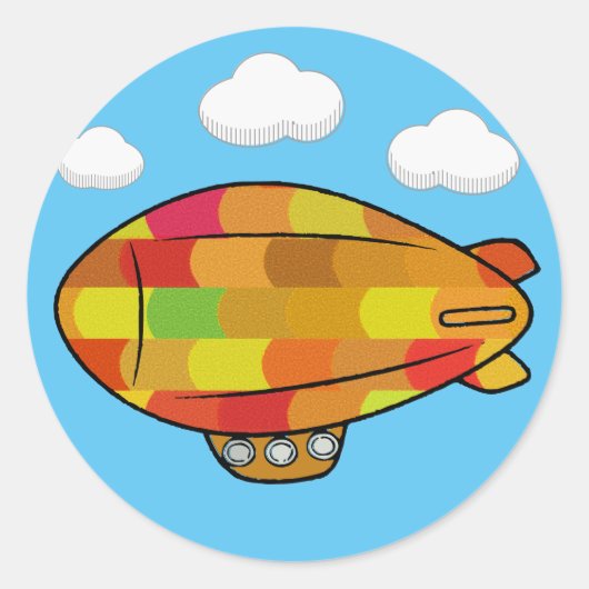 Schattigee ballonballon in blauwe lucht ronde sticker (Voorkant)