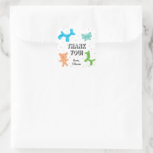 Schattigee Ballondieren Verjaardagsfeest Bedankt Vierkante Sticker