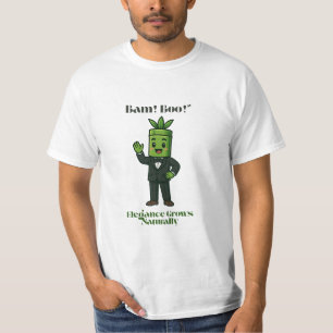 Schattigee bamboe gentleman Grappig Kawaii Plant T-shirt