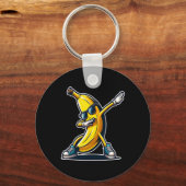 Schattigee Banaan Dabbing Dancing Shirt Grappige K Sleutelhanger (Voorkant)