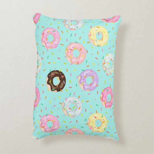 Schattigee banketbakkerij winkel Sprinkles Donuts Accent Kussen (Achterkant (Verticaal))