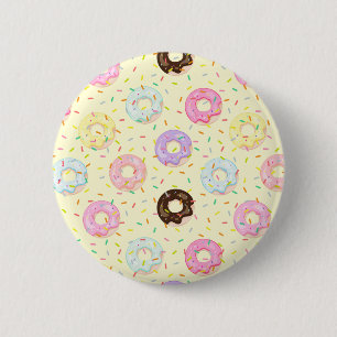 Schattigee banketbakkerij winkel Sprinkles Donuts Ronde Button 5,7 Cm