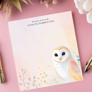 Schattigee Barn Owl Pastel Feathers Persoonlijke n Notitieblok