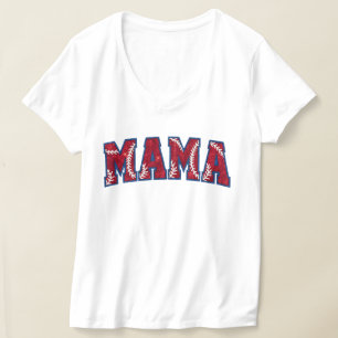 Schattigee Baseball Mama woordkunst T-shirt