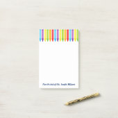 Schattigee basisschoolleraar Crayon Custom Post-it® Notes (Op bureau)