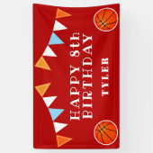 Schattigee Basketbal Bunting Flags Kids Verjaardag Spandoek (Verticaal)