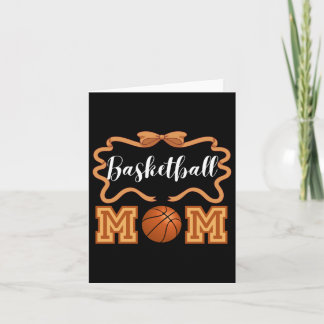 Schattigee Basketbal Mom Coquette Ribbon Bow Mothe Kaart