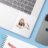 Schattigee Basset Hound Hondenras Shape Sticker (Laptop met iPhone)