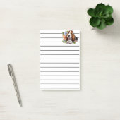 Schattigee Basset Hound Puppy Zittend Met Bloemen Post-it® Notes (Kantoor)