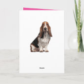 Schattigee Basset Hound Verjaardag Pink Dog Mom Kaart (Achterkant)
