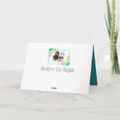 Schattigee Basset Puppy Op Bloemrijke Verjaardag D Kaart (Achterkant)