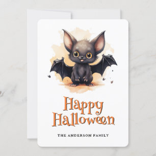 Schattigee Bat Kinder Happy Halloween Kaart