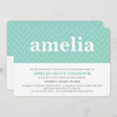 SCHATTIGEE BAT MITZVAH trendy naam chevron pattern Kaart (Voorkant / Achterkant)