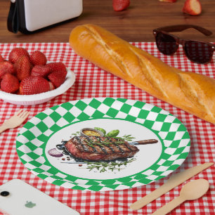 Schattigee BBQ Steak party Papieren Bordje