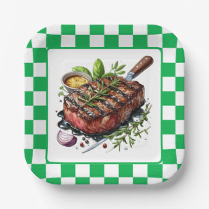 Schattigee BBQ Steak party Papieren Bordje