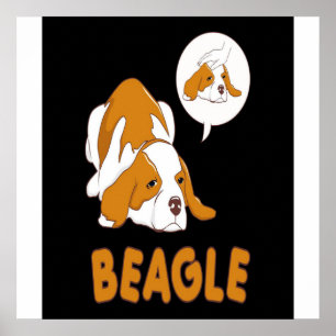 Schattigee Beagle Dog liegt Poster