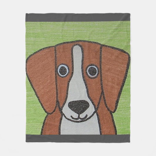 Schattigee Beagle Fleece Deken (Voorkant)