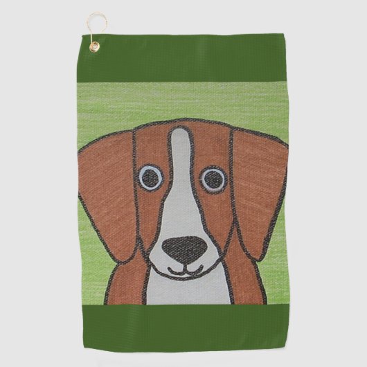 Schattigee Beagle golfhanddoek (Voorkant)