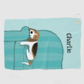 Schattigee Beagle Hondenliefhebber Custom Golfhanddoek (Horizontaal)