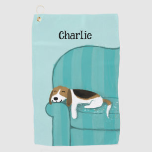 Schattigee Beagle Hondenliefhebber Custom Golfhanddoek