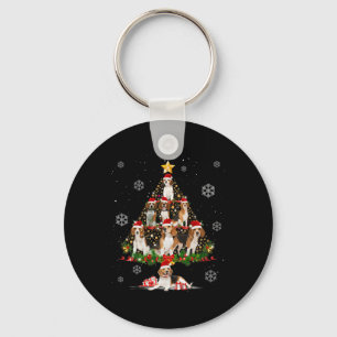 Schattigee Beagle Hondenliefhebbers Kerstboom Ligh Sleutelhanger
