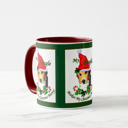 Schattigee Beagle kerstcadeaus Mok (Voorkant links)