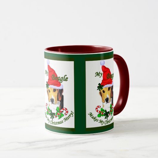 Schattigee Beagle kerstcadeaus Mok (Voorkant rechts)