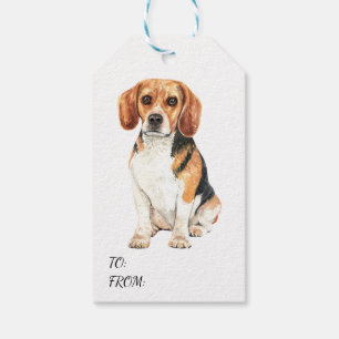 Schattigee Beagle Puppy Hondenfeestcadeaus Cadeaulabel