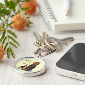 Schattigee beagle puppy knuffelen mama sleutelhanger (Zijkant)