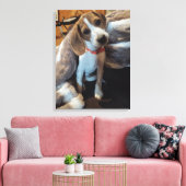 Schattigee Beagle Puppy met harige deken canvas pr (Insitu (Woonkamer))