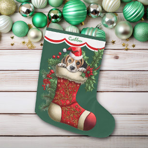 Schattigee Beagle Puppy Peking Grote Kerstsok