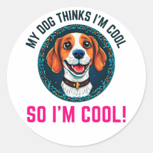 Schattigee beagle ronde sticker