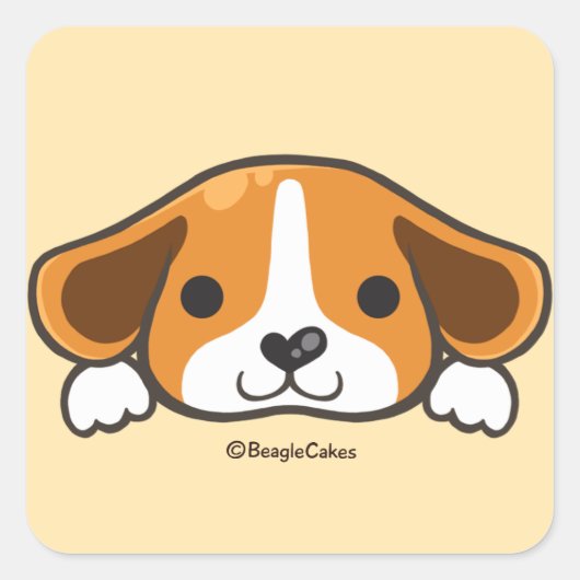 Schattigee Beagle Sticker (Voorkant)