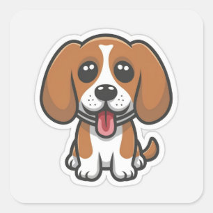 Schattigee beagle vierkante sticker