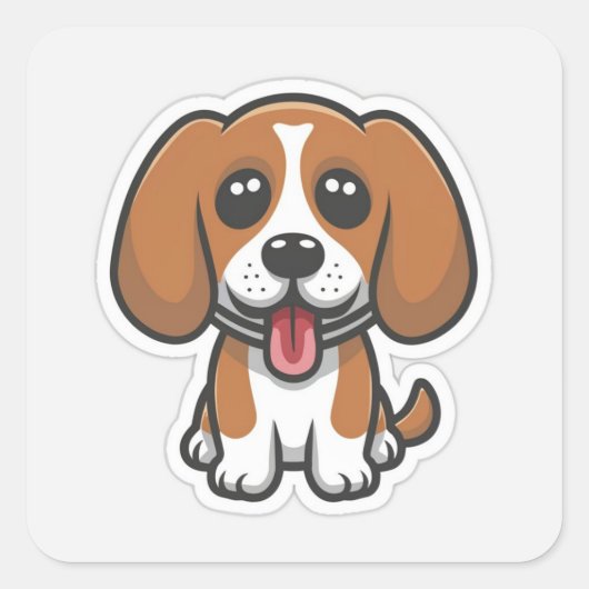 Schattigee beagle vierkante sticker (Voorkant)