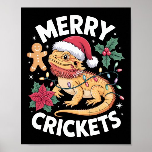 Schattigee Bearded Dragon Christmas Pun Poster (Voorkant)